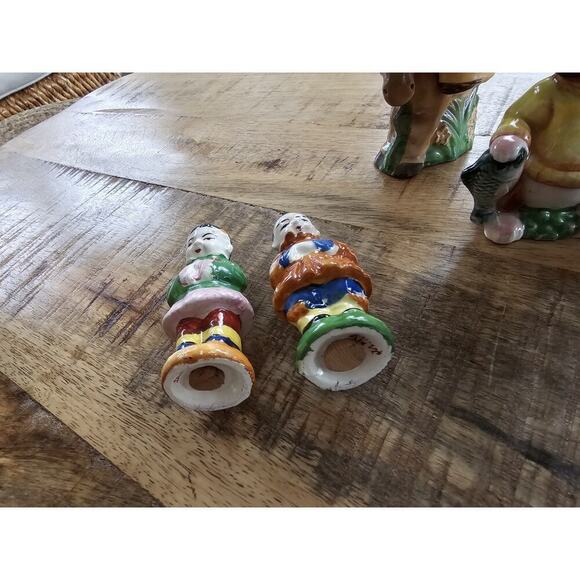 Vintage Japanese Anthropomorphic Salt & Pepper Shaker Lot Of 7 Cork - Picture 16 of 16